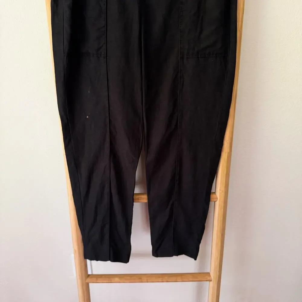 Kobi Halperin Black Tencel Linen Pull On Tapered Pants Women’s Small